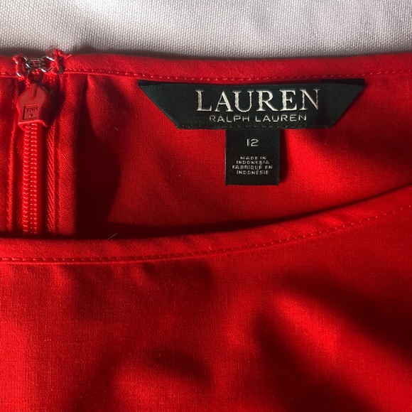 Ralph Lauren Red Dress, Bell Sleeves - 12 - Picture 7 of 8